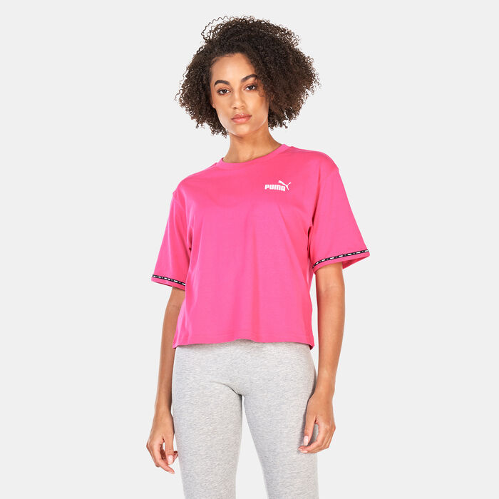 PUMA Women's POWER Tape T-Shirt Purple image number 0