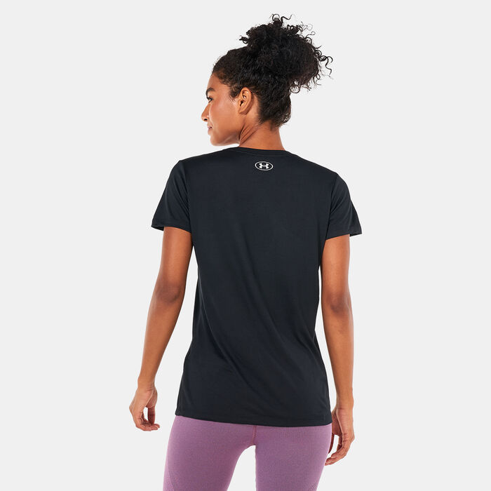 Under Armour Women's Tech Solid Logo Arch SSC T-Shirt Black image number 1