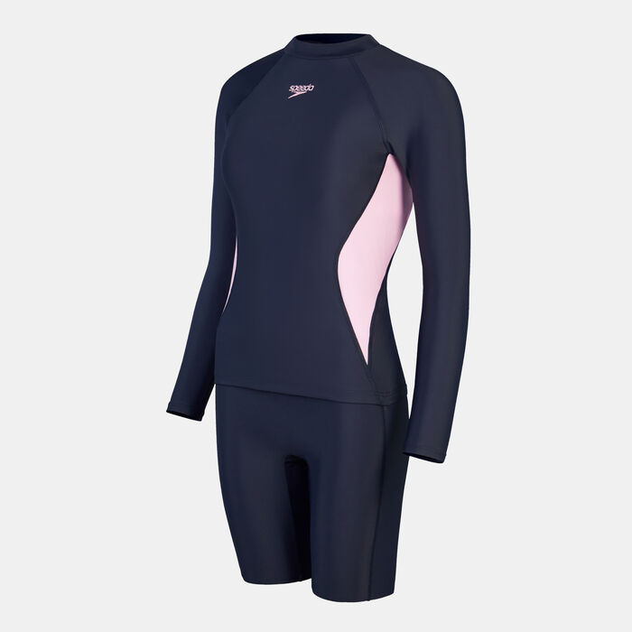 Speedo Women's Rash Top And Jammer Swimming Set Blue image number 0