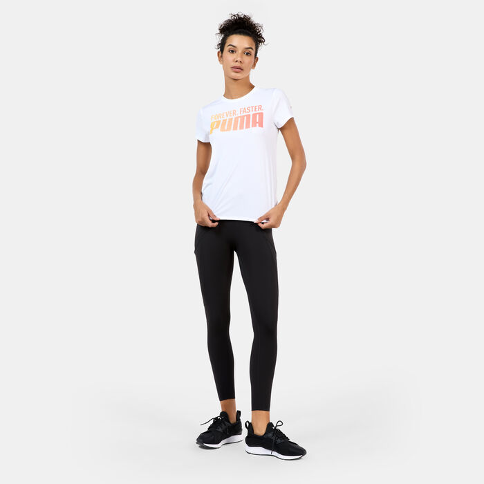 PUMA Women's Run Fav Graphic Running T-Shirt White image number 2