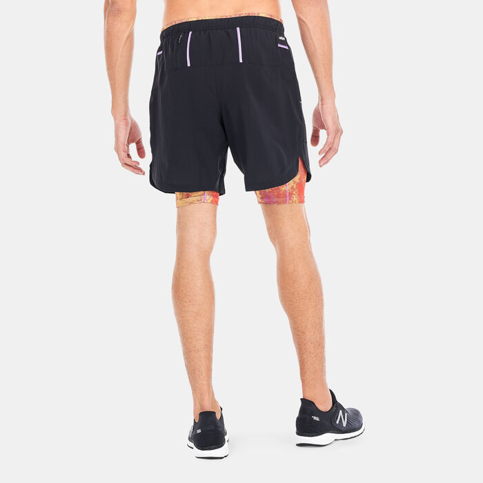 New Balance Men's Impact Run AT 7 Inch 2 in 1 Shorts Black image number 1
