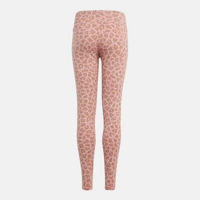 adidas Originals Kids' Animal Allover Print High-Waist Leggings Peach