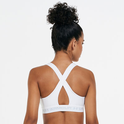 Under Armour Women's Armour Medium-Support Training Sports Bra White