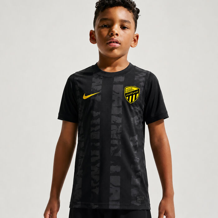 Nike Kids' Al-Ittihad 25/26 3rd Fan Edition Football Jersey Black image number 0