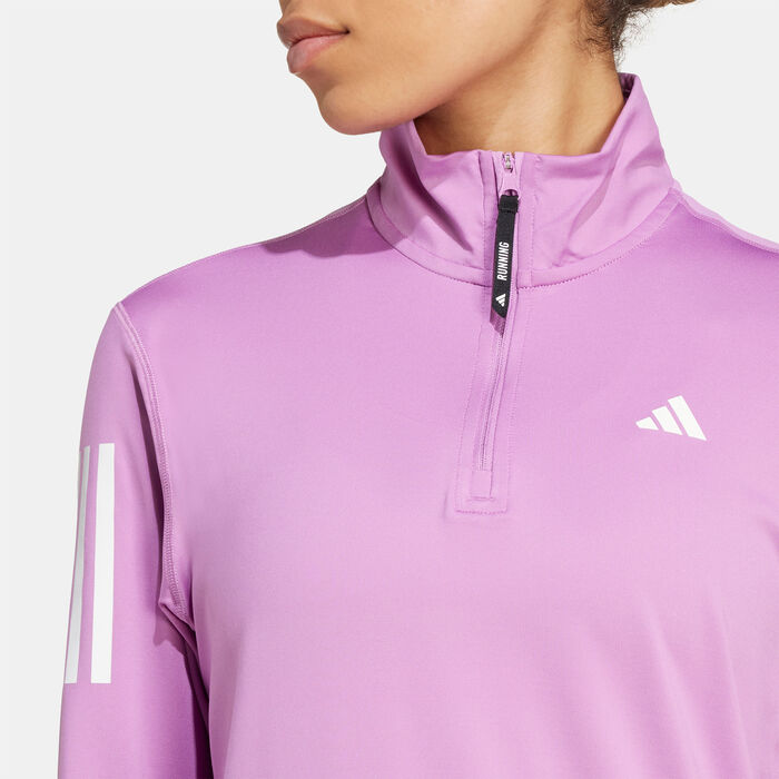 adidas Women's Own the Run 1/2-Zip Running Jacket Purple image number 3