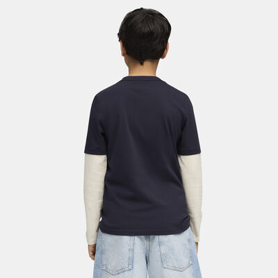 PUMA Kids' MID90s Layered T-Shirt Blue