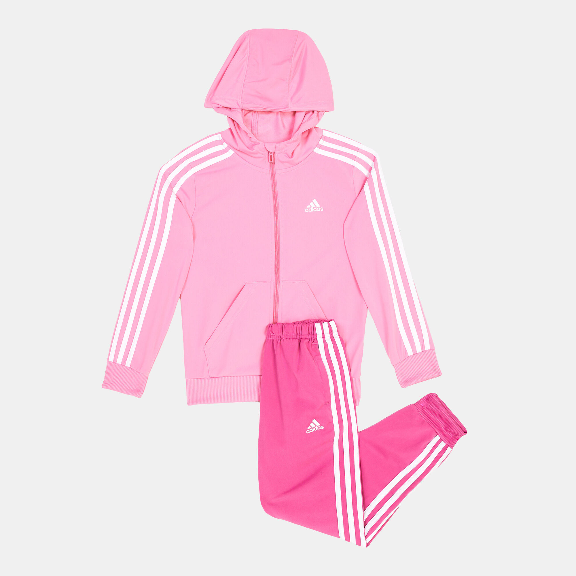 Buy Essentials UAE -SSS Dubai, Pink in Kids\' adidas 3-Stripes Shiny Tracksuit