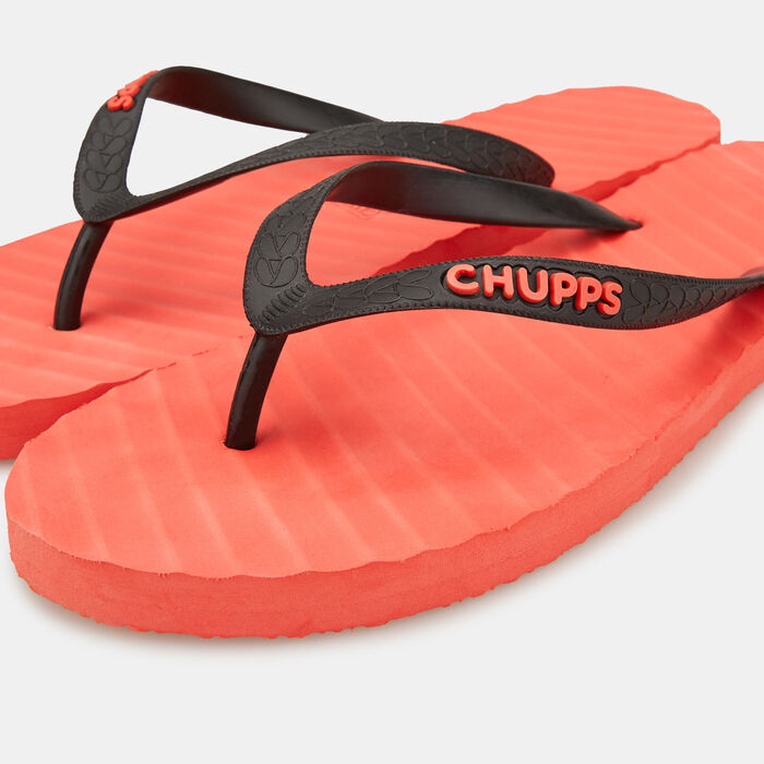 Chupps Men's Banana Leaf Flip Flops Red image number 2