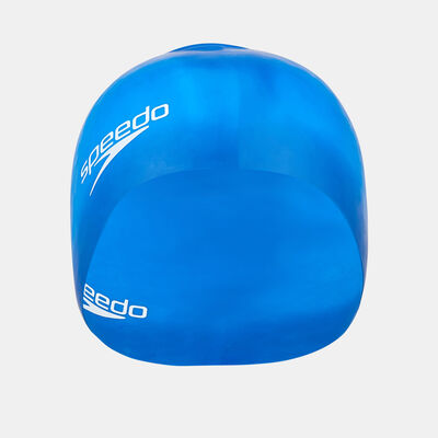 Speedo Kids' Plain Moulded Silicone Swim Cap Blue