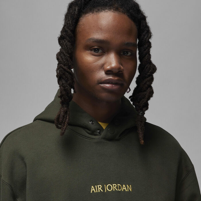 Jordan Men's Paris Saint-Germain Wordmark Fleece Hoodie Green image number 2