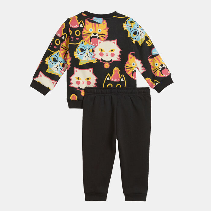 PUMA Kids' Minicats Moody Cat Sweatshirt and Sweatpants Set Black image number 1