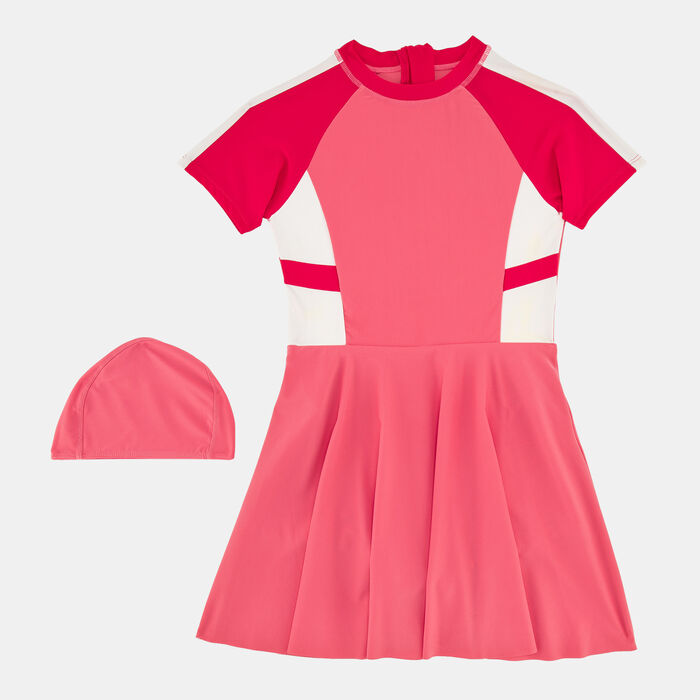Sun and Sand Sports Kids' Swimming Dress with Cap Pink image number 0