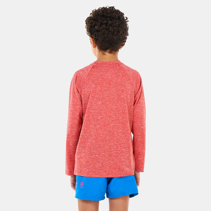 Nike Swim Kids' Heather Hydroguard Swim Top Red image number 1