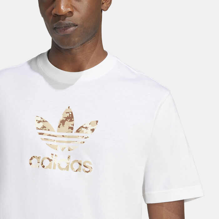 adidas Originals Men's Camo Lil Trefoil T-Shirt White image number 4