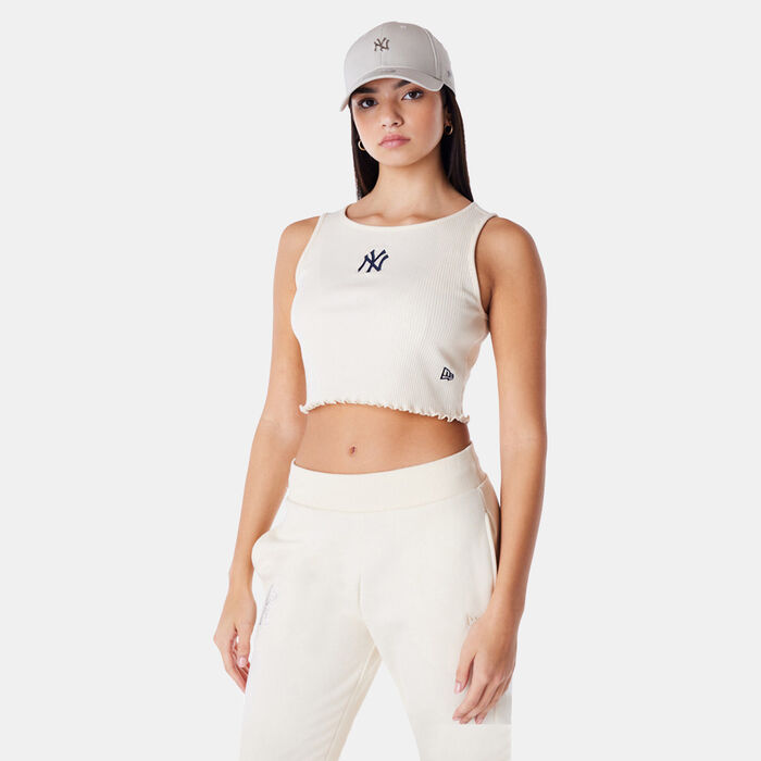 New Era Women's MLB New York Yankees Crop Top Beige image number 0