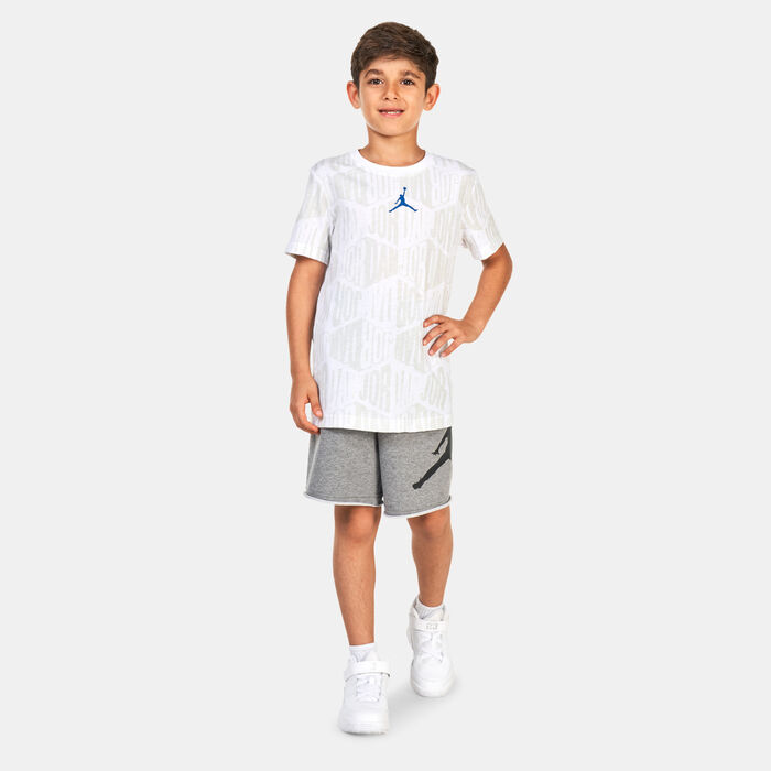 Buy Jordan Kids' Diamond Allover Print T-Shirt White in Dubai, UAE -SSS