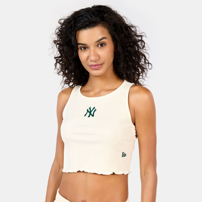 New Era Women's MLB New York Yankees Crop Top Beige image number 1