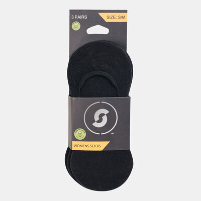 Sun and Sand Sports Women's Invisible Socks (3 Pack) - S/M Black