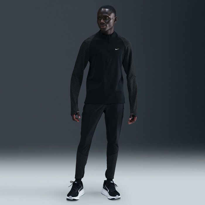 Nike Men's Dri-FIT 1/2-Zip Running Top Black image number 3