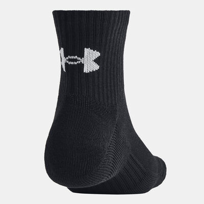 Under Armour Training Cotton Quarter-Crew Socks (3 Pairs) Black