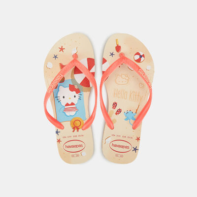 Havaianas Kids' Slim Hello Kitty Flip Flops Gold