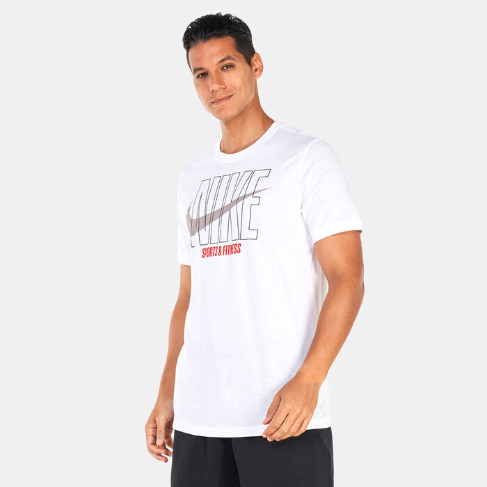 Buy Nike Men's Dri-FIT Fitness T-Shirt White in Dubai, UAE -SSS