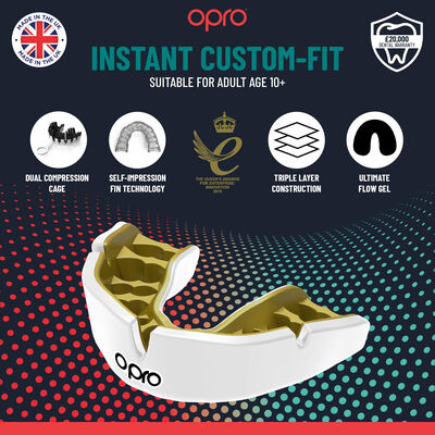 OPRO Instant Custom-Fit MMA Mouth Guard White