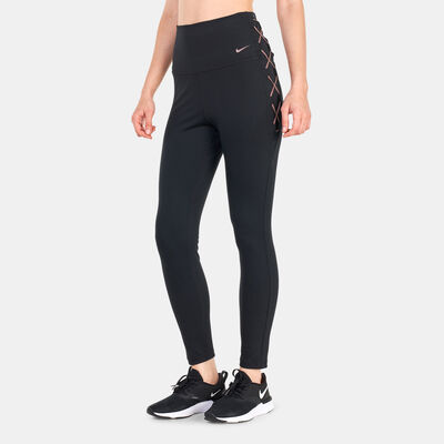 Nike, One Women's High-Waisted 7/8 Leggings, Black/White