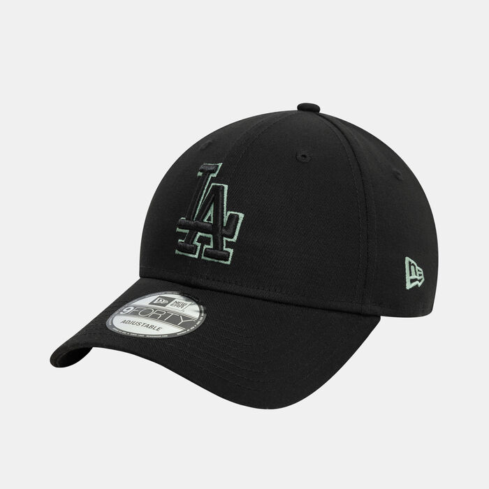 New Era Men's MLB Los Angeles Dodgers Team Outline 9FORTY Cap Black image number 1