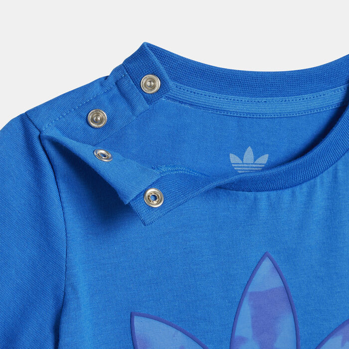 adidas Originals Kids' Summer Allover Print T-Shirt and Shorts Set Blue image number 1