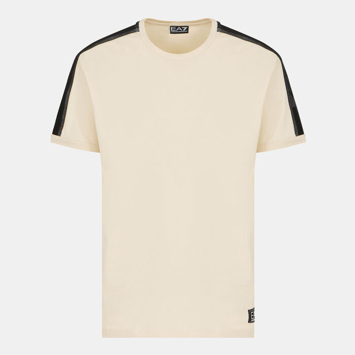EA7 Emporio Armani Men's Logo Series Tape T-Shirt Beige image number 0