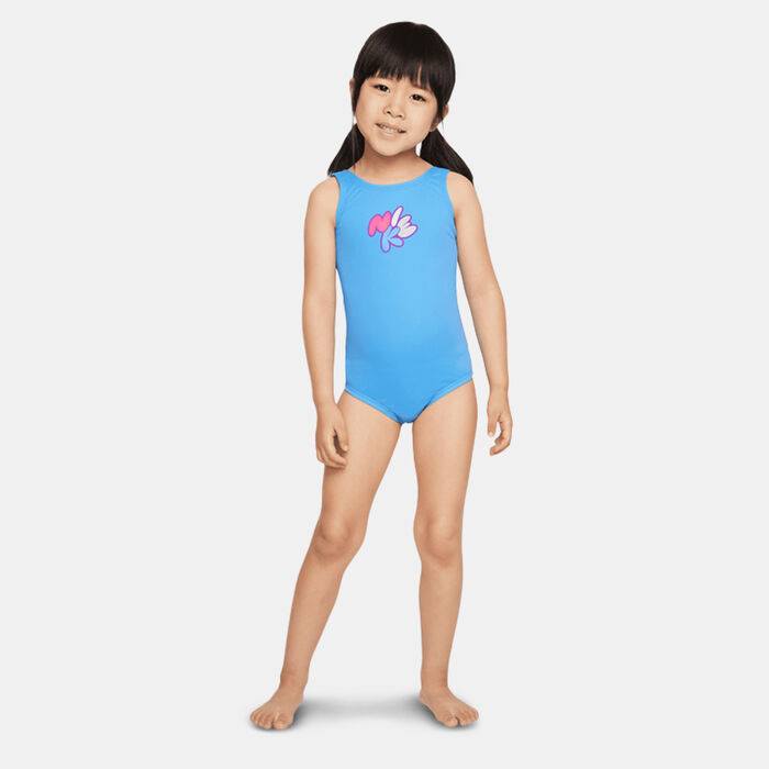 Nike Swim Kids' Bubble Script U-Back One Piece Swimsuit Blue image number 2