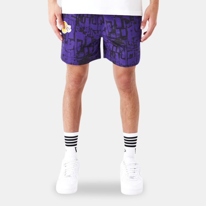 New Era Men's NBA Los Angeles Lakers Allover Print Shorts Purple image number 0