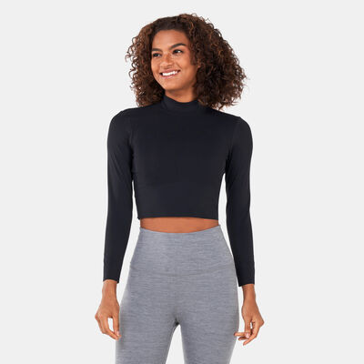 Nike Women's Yoga Dri-FIT Luxe Long Sleeve Crop Top Black