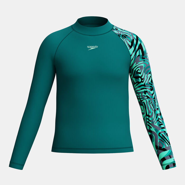 Speedo Kids' Printed Swimming Rashguard Green image number 0