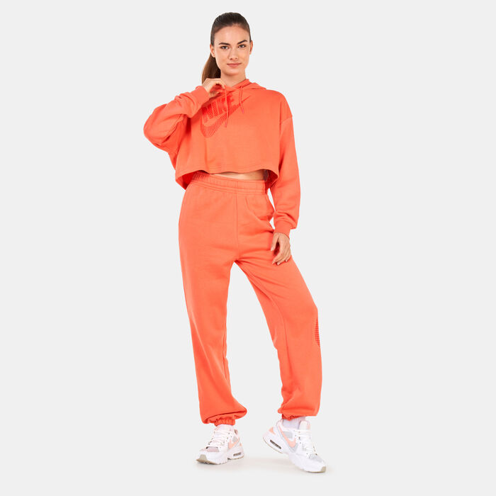 Nike Women's Sportswear Cropped Fleece Hoodie Peach image number 2