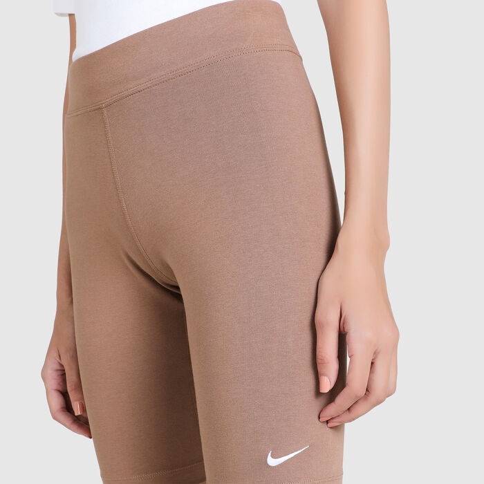 Nike Women's Sportswear Essential Mid-Rise Biker Shorts Brown image number 3