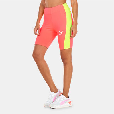 PUMA Women's Summer Squeeze Blocking Bike Shorts Yellow