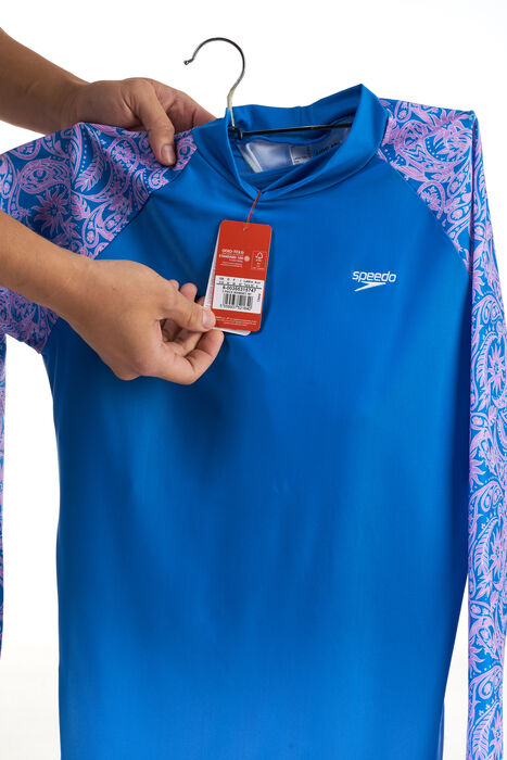 Speedo Women's Modest 3-Piece Swimsuit Blue image number 4