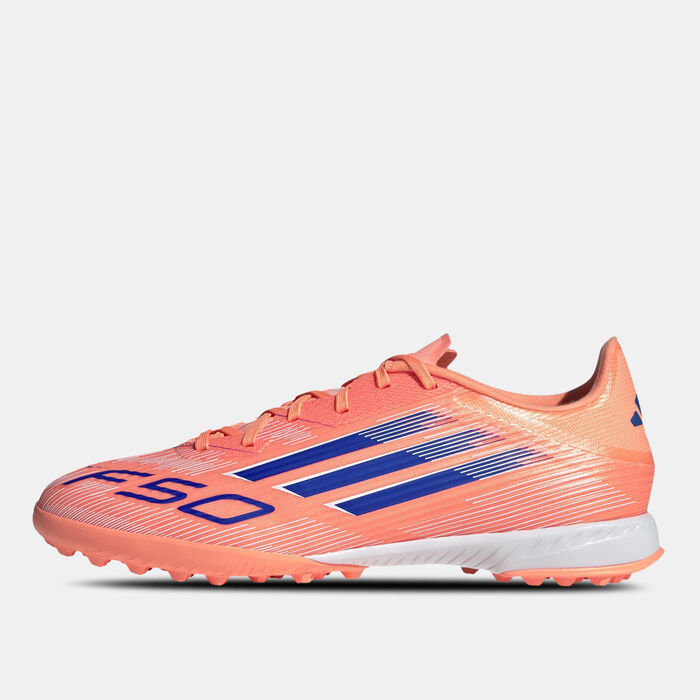adidas Men's F50 League Turf Ground Football Shoes Orange image number 1