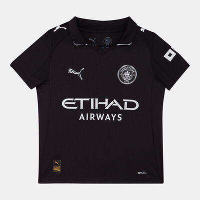 PUMA Kids' Manchester City 25/26 Away Replica Football Jersey Black