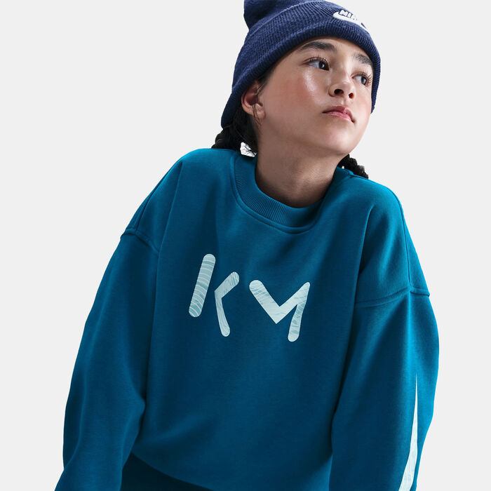 Nike Kids' Kylian Mbappé Club Fleece Sweatshirt Green image number 5