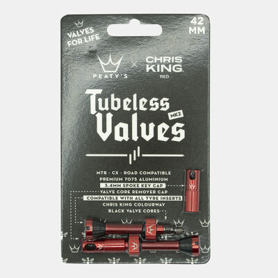 Peaty’s x Chris King (MK2) Tubeless Valves - 42mm Red