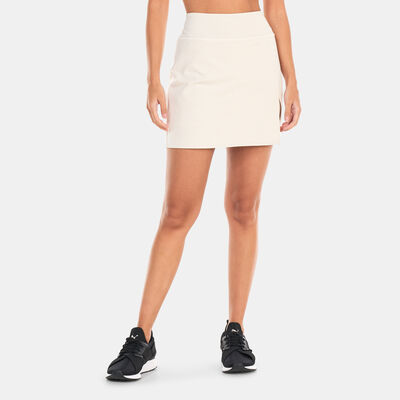 BEYOND YOGA Women's Heather Rib Hold Court Skirt Beige