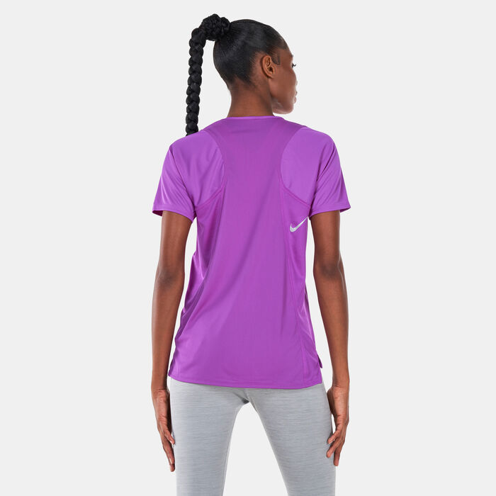 Buy Nike Women's Dri-FIT Race Running T-Shirt Purple in Dubai, UAE -SSS