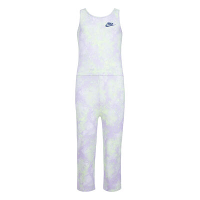 Nike Kids' Printed Club Wide-Leg Jumpsuit Purple