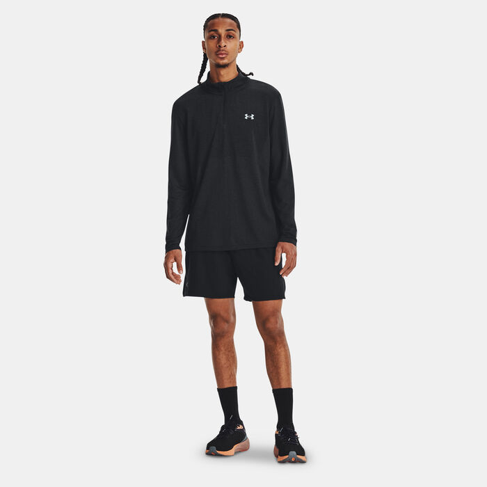 Under Armour Men's Seamless Stride ¼ Zip Running Top Black image number 2