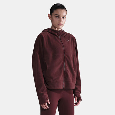 Nike Women's One Therma-FIT Full-Zip Top Brown