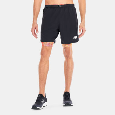 New Balance Men's Impact Run AT 7 Inch 2 in 1 Shorts Black