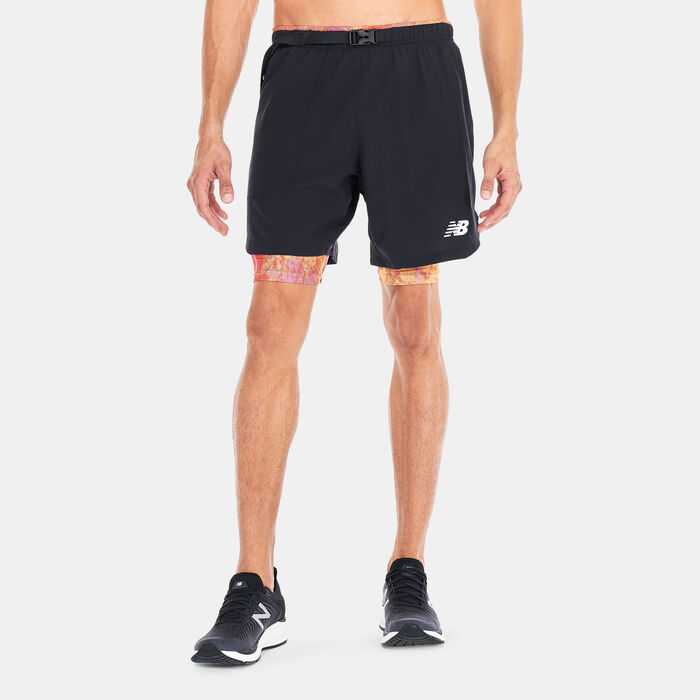 New Balance Men's Impact Run AT 7 Inch 2 in 1 Shorts Black image number 0